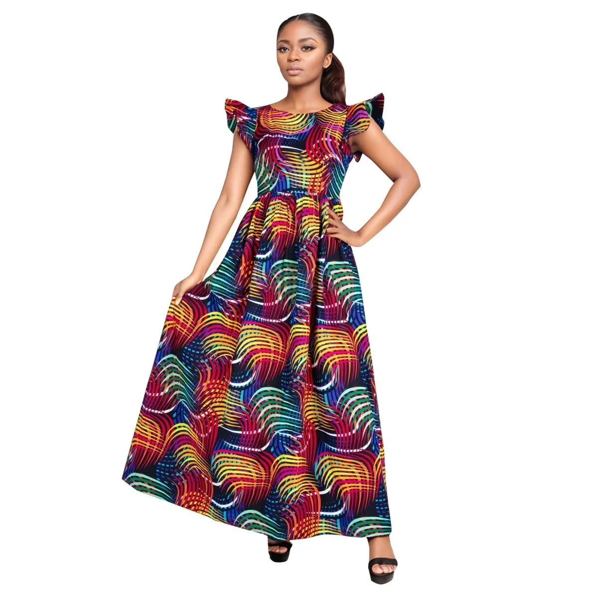 BRW African Dresses for Women Sexy Skirt African Print for Daily African Dresses Turkey Dresses for Women Luxury COTTON