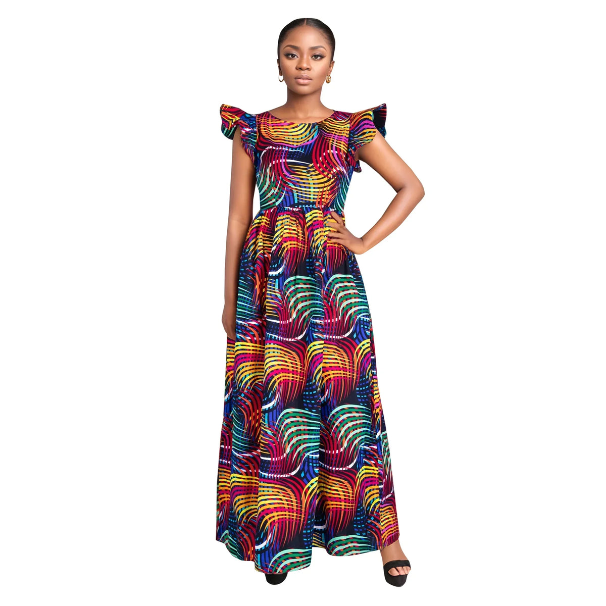 BRW African Dresses for Women Sexy Skirt African Print for Daily African Dresses Turkey Dresses for Women Luxury COTTON